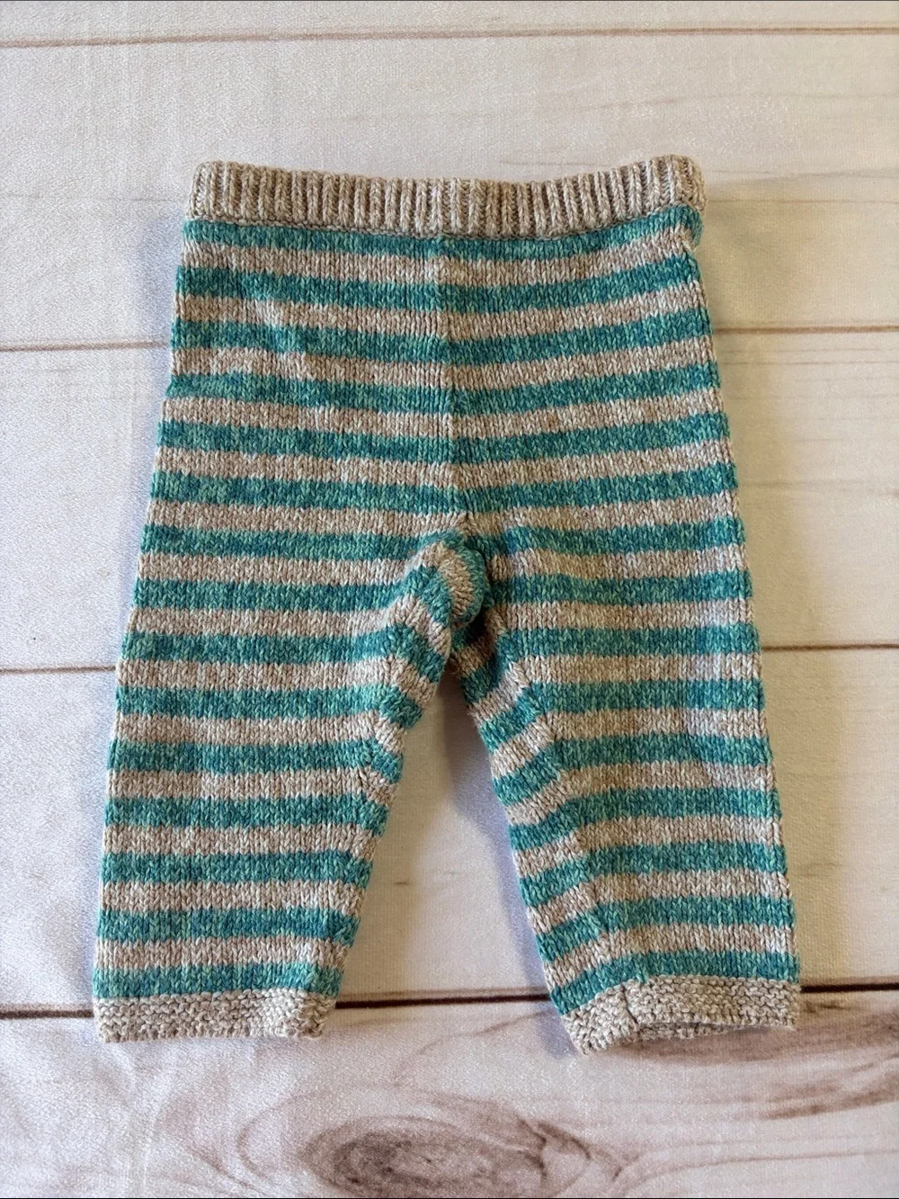 Tea Collection Mint Green Hooded Baby Sweater + Striped Knit Pants